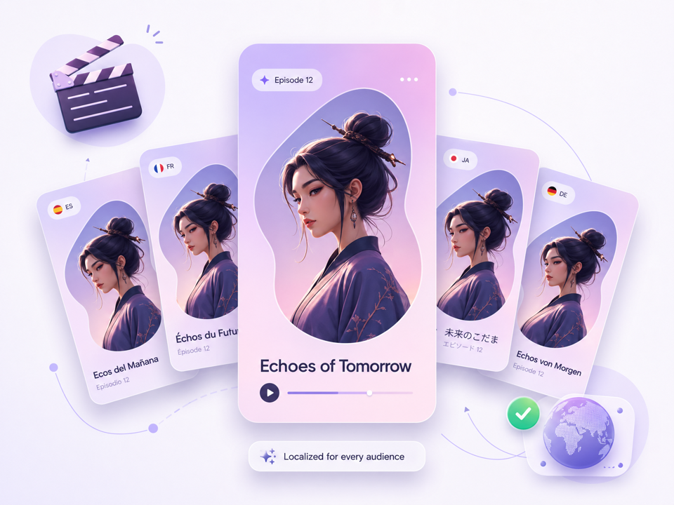 Estudio de microdramas verticales localizando episodios para distintos mercados